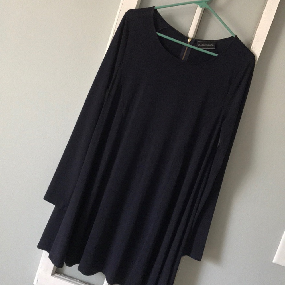 Navy blue skater dress